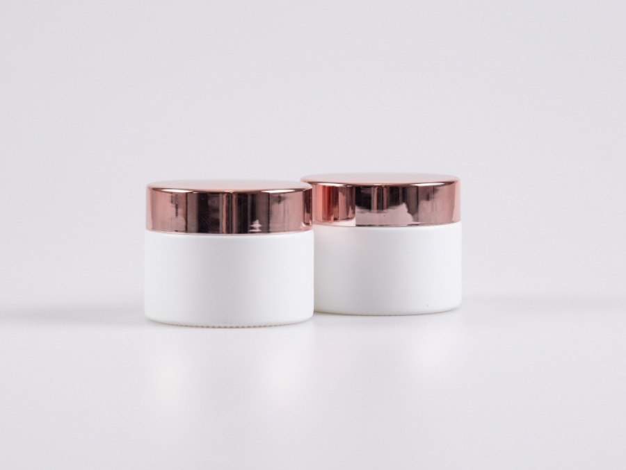 Weissglasdose 30 ml – Deckel Rosé